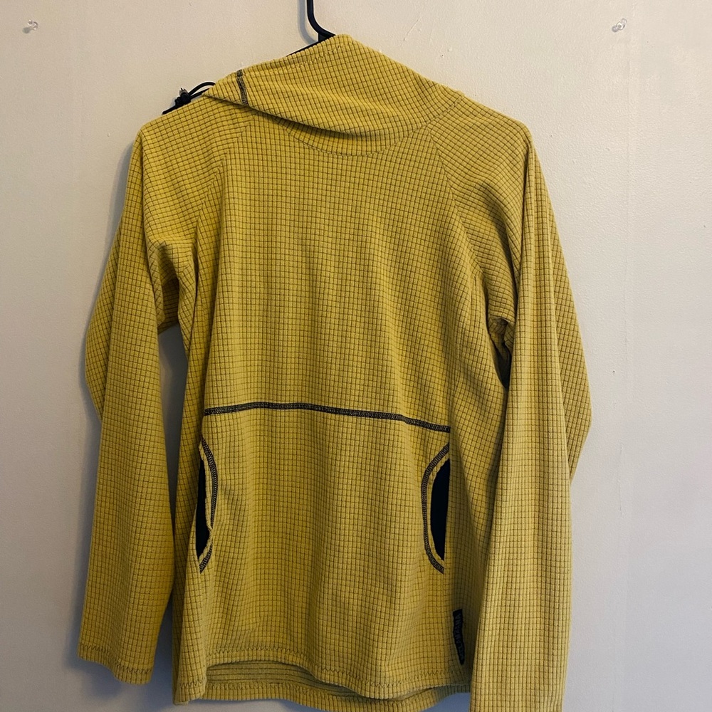 Yellow Melanzana Hooded Microgrid Fleece Womens Medium